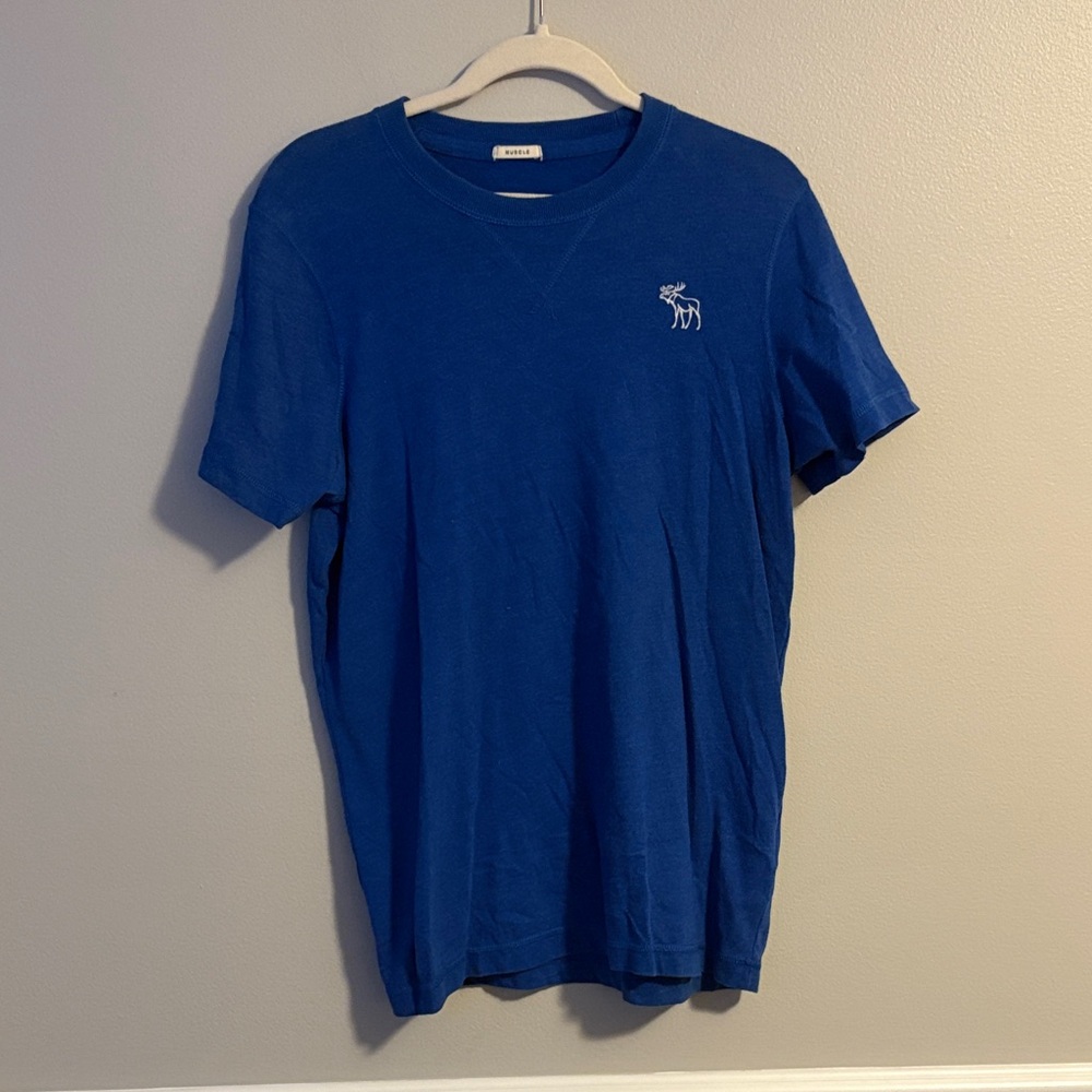 Abercrombie & Fitch Blue Crewneck Muscle Tee with Logo Y2K